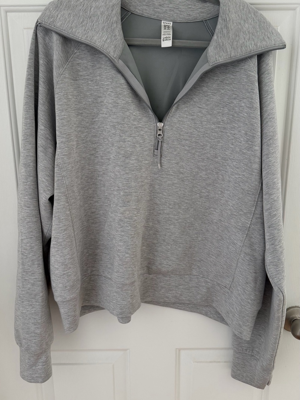SPANX womens Gray Quarter-Zip Air Essentials Pullover